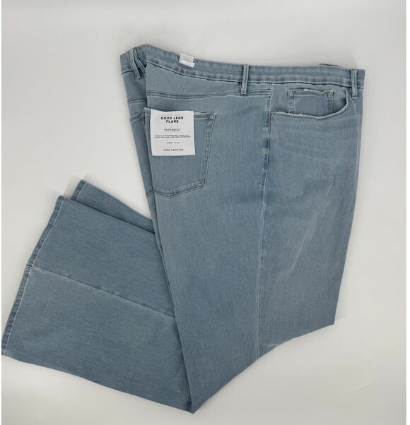 Good American Denim - Good American Good Legs Flare Jeans Size 30 Light Wash Deep V Yoke NWT - NEW